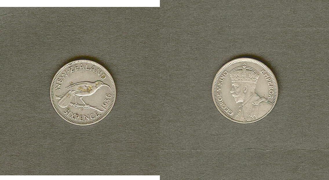 New Zealand 6 pence 1936 gEF